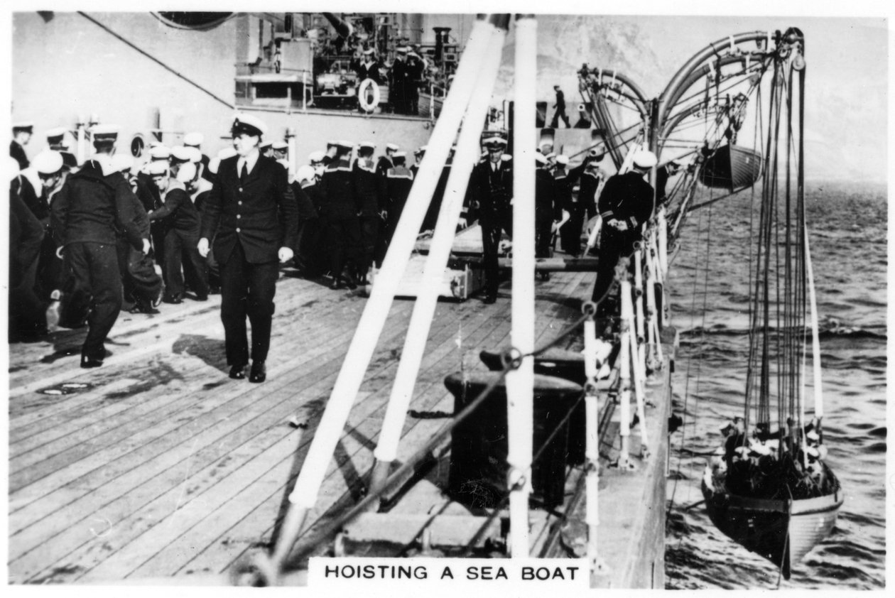 Tengeri csónak emelése, HMS Nelson, 1937 alkotó: Unbekannt