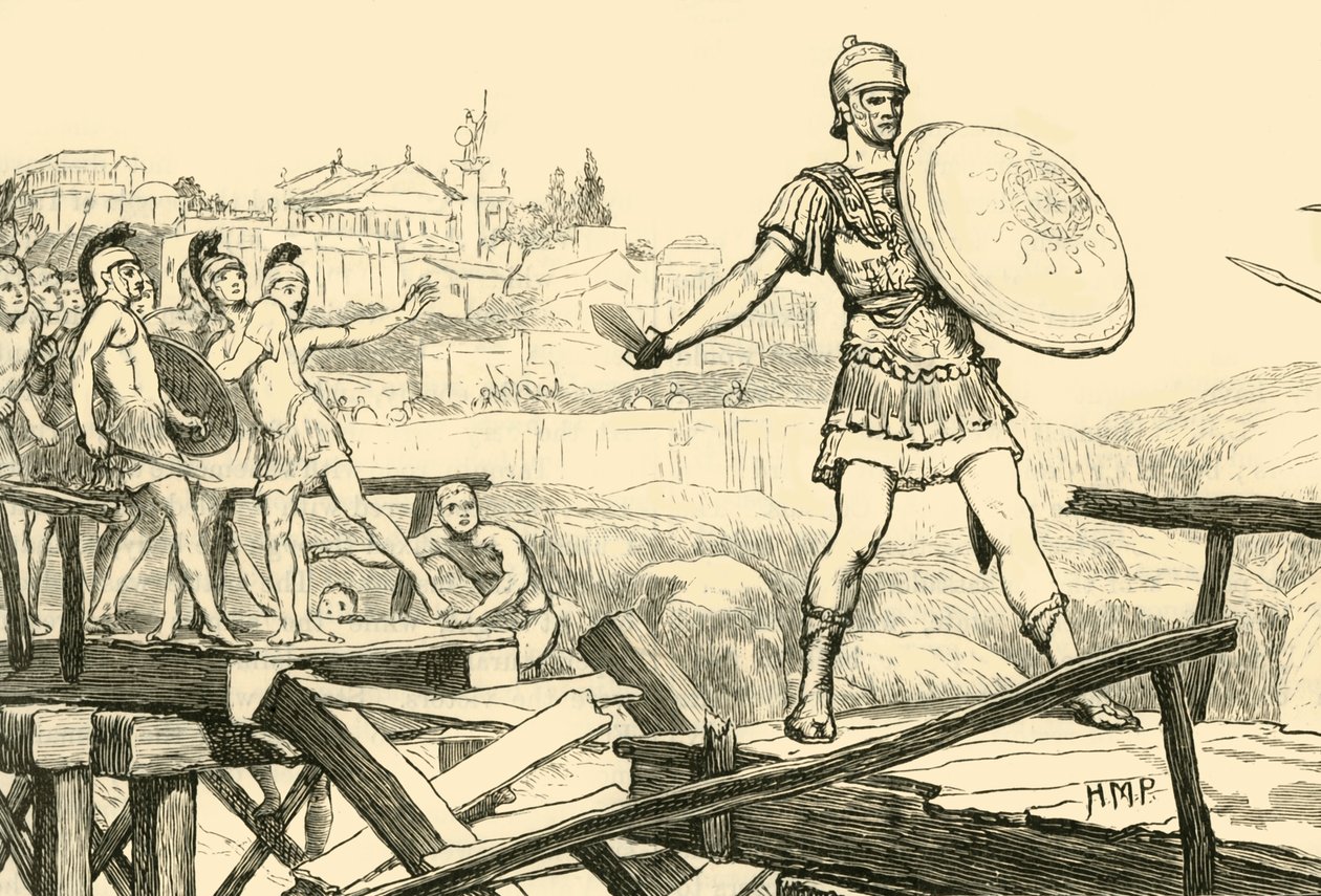 Horatius Cocles védi a hidat, 1890. alkotó: Unbekannt