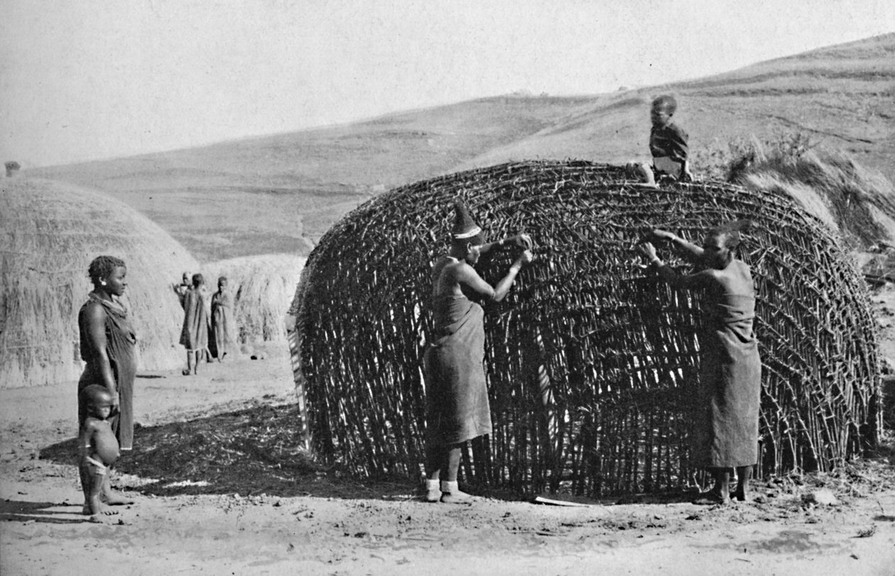Kunyhóépület Zuluföldön, 1912 alkotó: Unbekannt