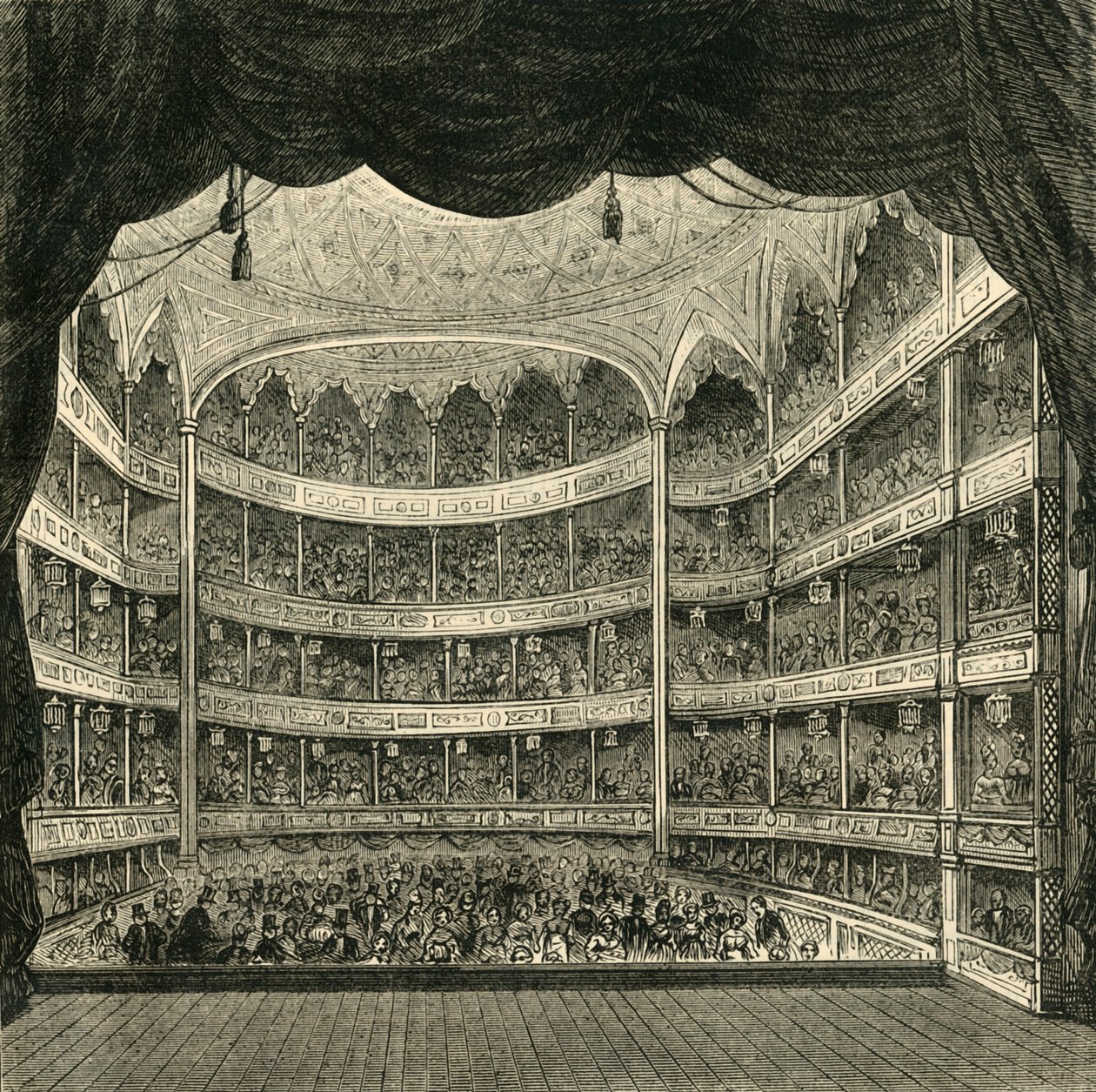 A Drury Lane Színház belseje, 1804, 1881. alkotó: Unbekannt