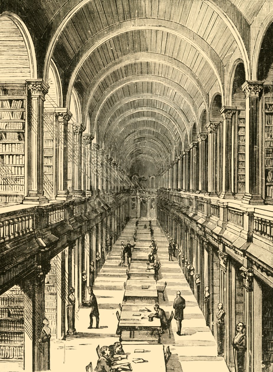 A könyvtár belseje, Trinity College, 1898. alkotó: Unbekannt