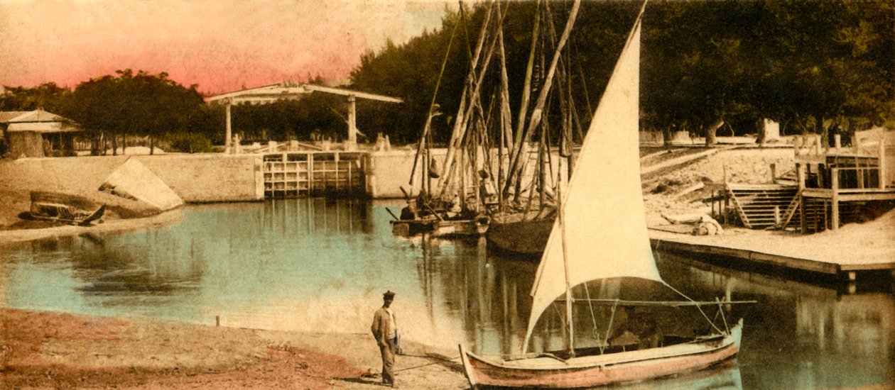 Ismailia - Az árvízkapu lefelé, c1918-c1939. alkotó: Unbekannt