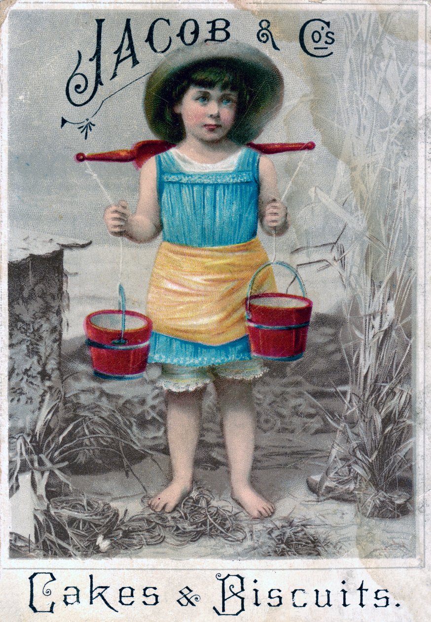 Jacob and Cos. Cakes & Biscuits, 1900-c1920-as évek. Reklám képeslap alkotó: Unbekannt