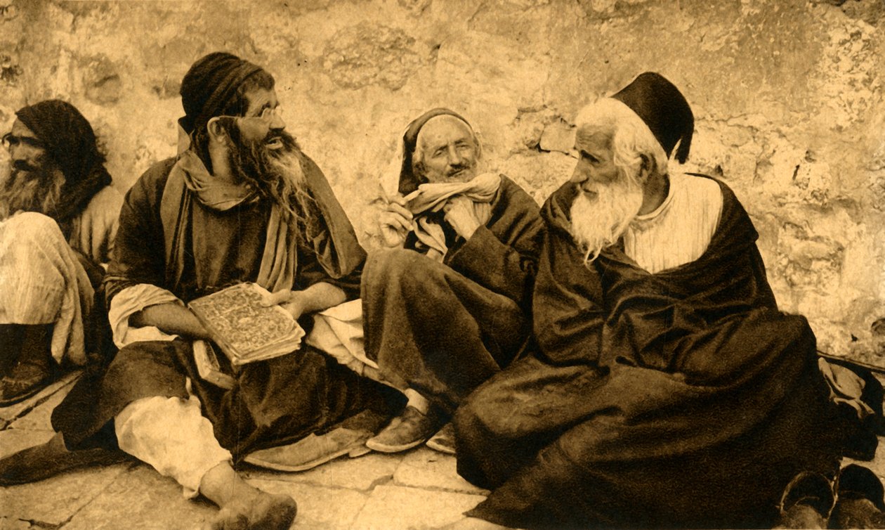 Jeruzsálem – Zsidók a Siratófalnál, c1918-c1939. alkotó: Unbekannt