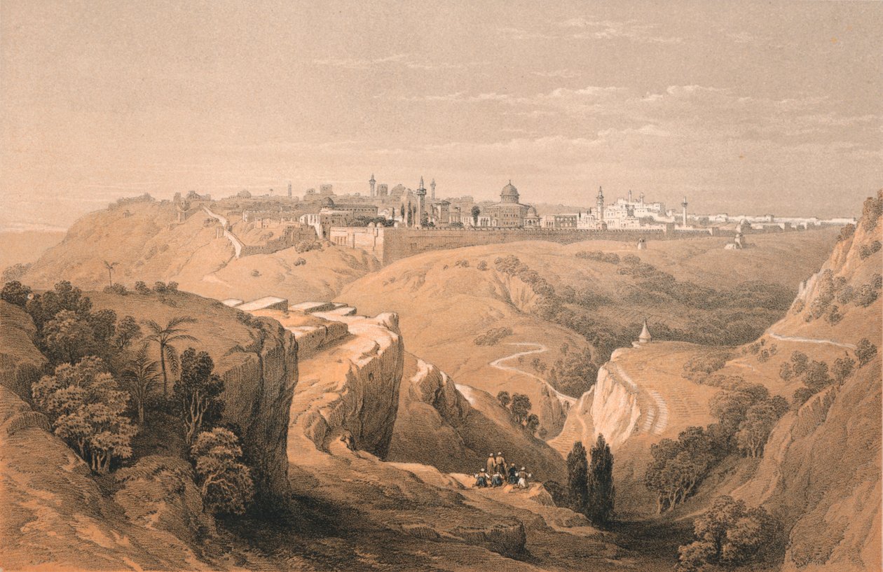 Jeruzsálem a Betániába vezető úttól, 1855. alkotó: Unbekannt