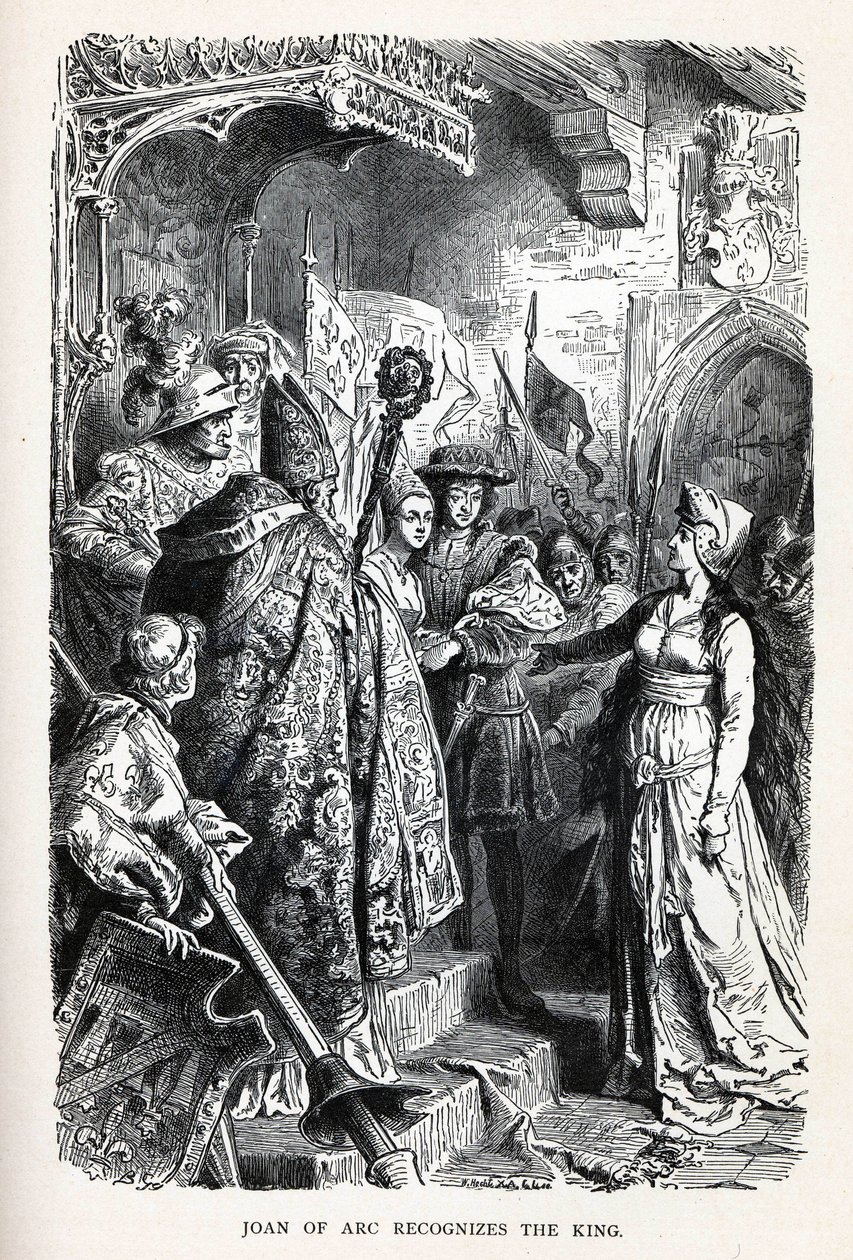 Jeanne of Arc felismeri a királyt, 1882 alkotó: Unbekannt