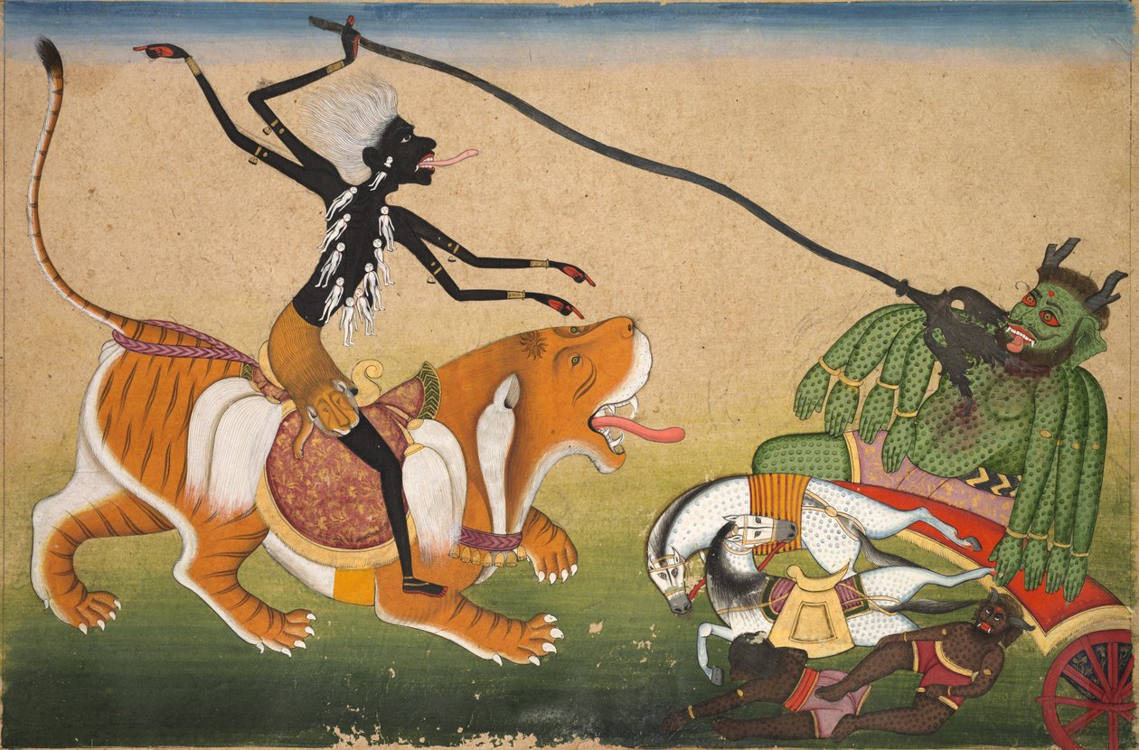 Kali Attacking Nisumbha, c. 1740. alkotó: Unbekannt