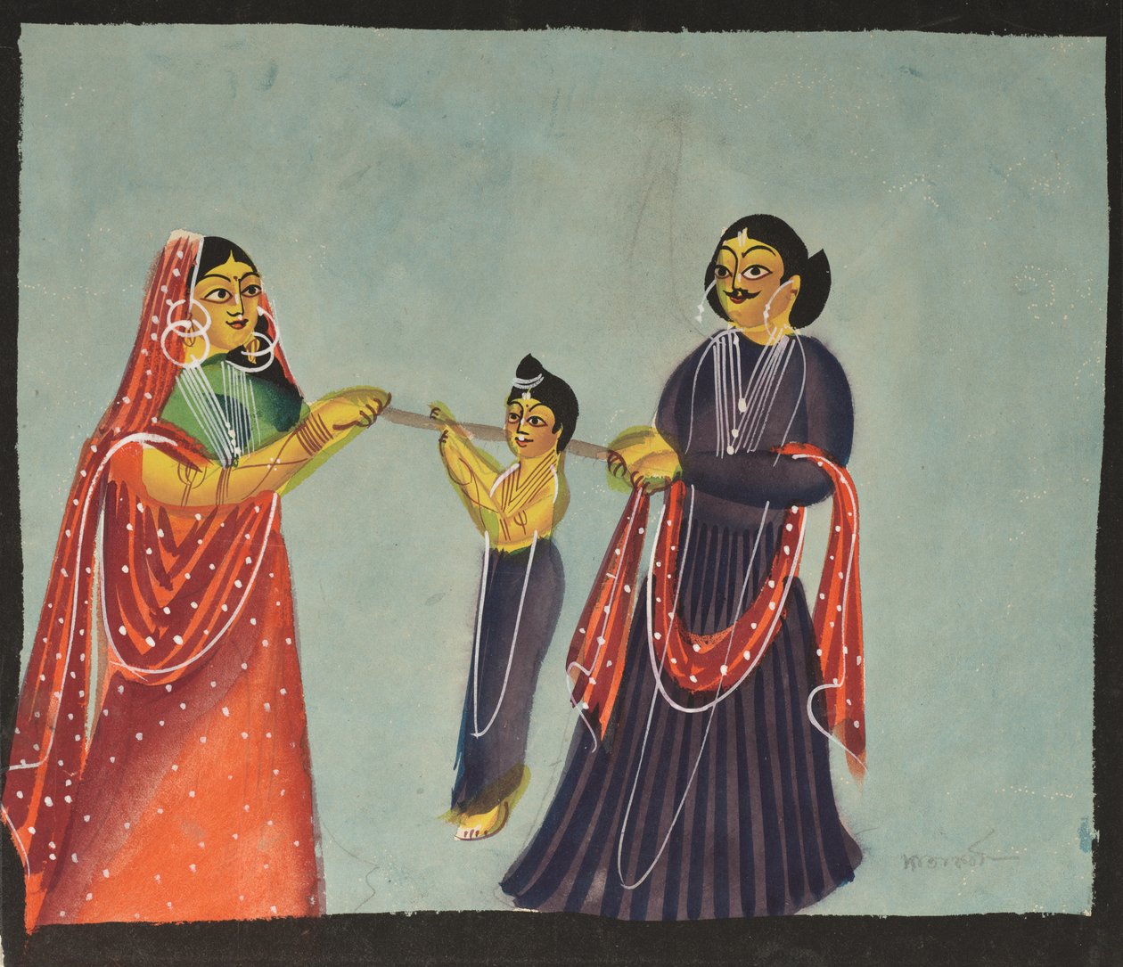 Kalighat festmény, 1800-as évek. alkotó: Unbekannt