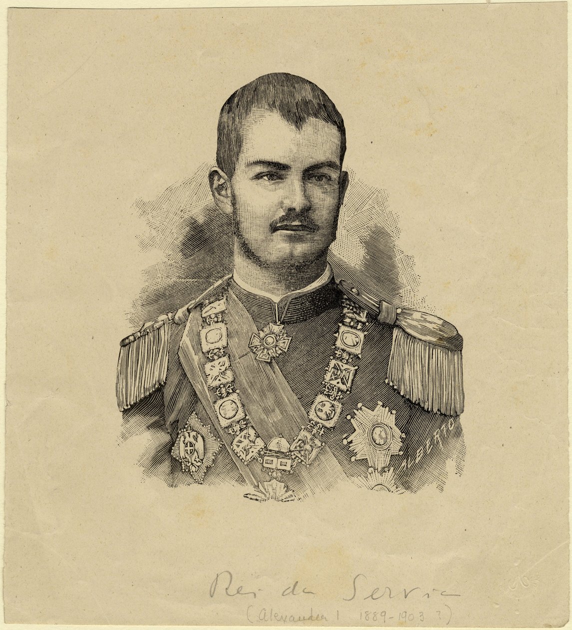 Alekszandar szerb király 1876-1903, c. 1889 alkotó: Unbekannt