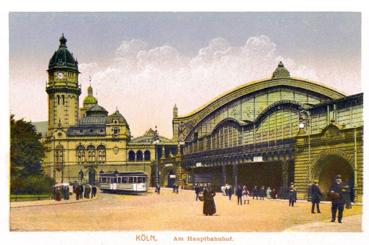 Koln, Am Hauptbahnhof, központi pályaudvar, XX. század alkotó: Unbekannt