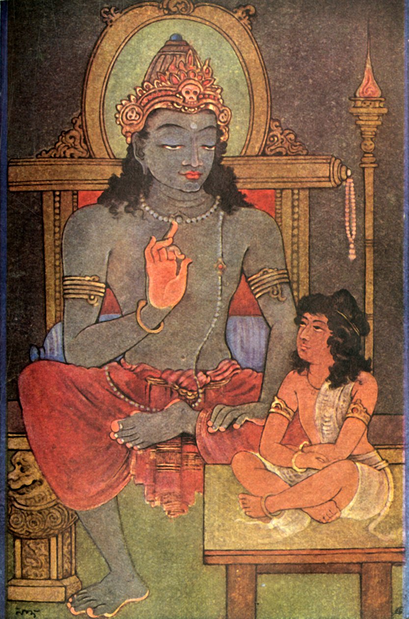 „Krishna oktatja Arjunát”, 1920. alkotó: Unbekannt