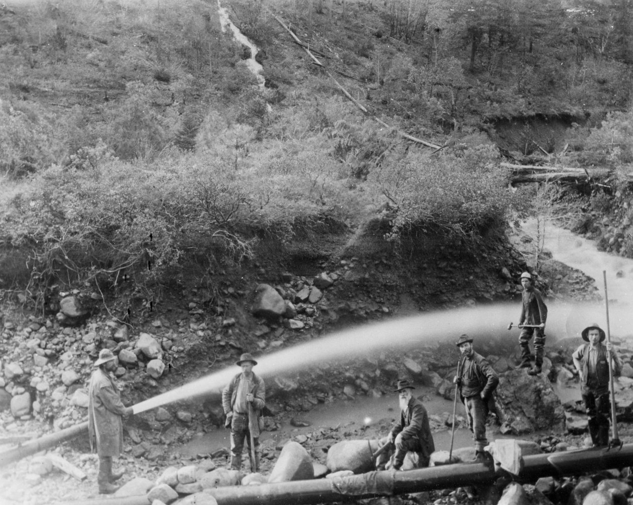 La Grange Mine Crew, Kalifornia, 1890-es évek. alkotó: Unbekannt