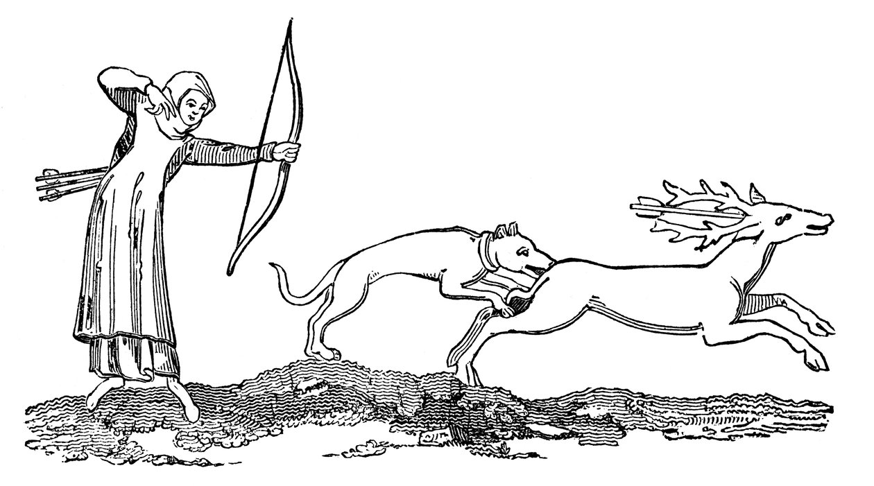 Hölgy vadászkutyával, 14. század, 1833 alkotó: Unbekannt