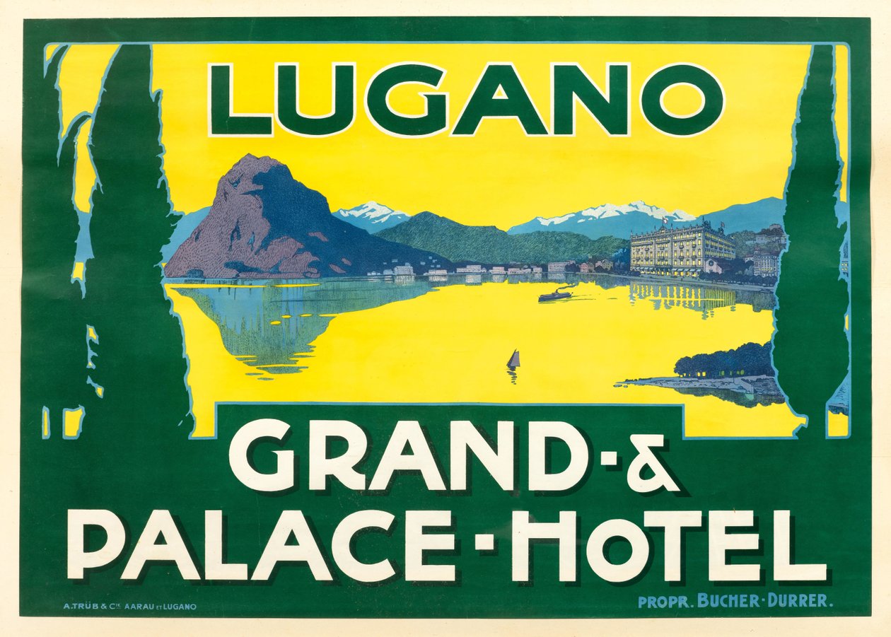 Luganói tó. Grand and Palace Hotel, c. 1925. alkotó: Unbekannt