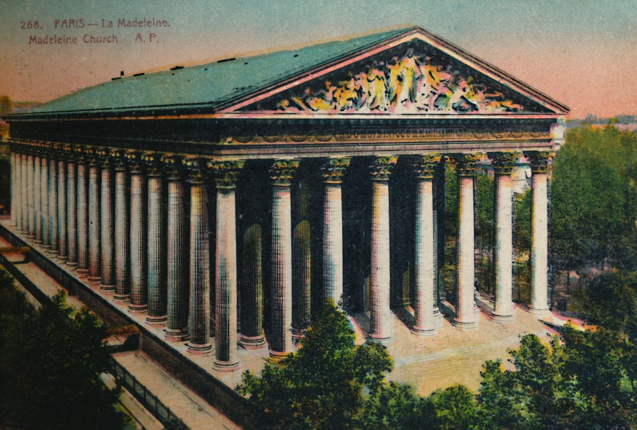 A Madeleine-templom, Párizs, 1920 alkotó: Unbekannt
