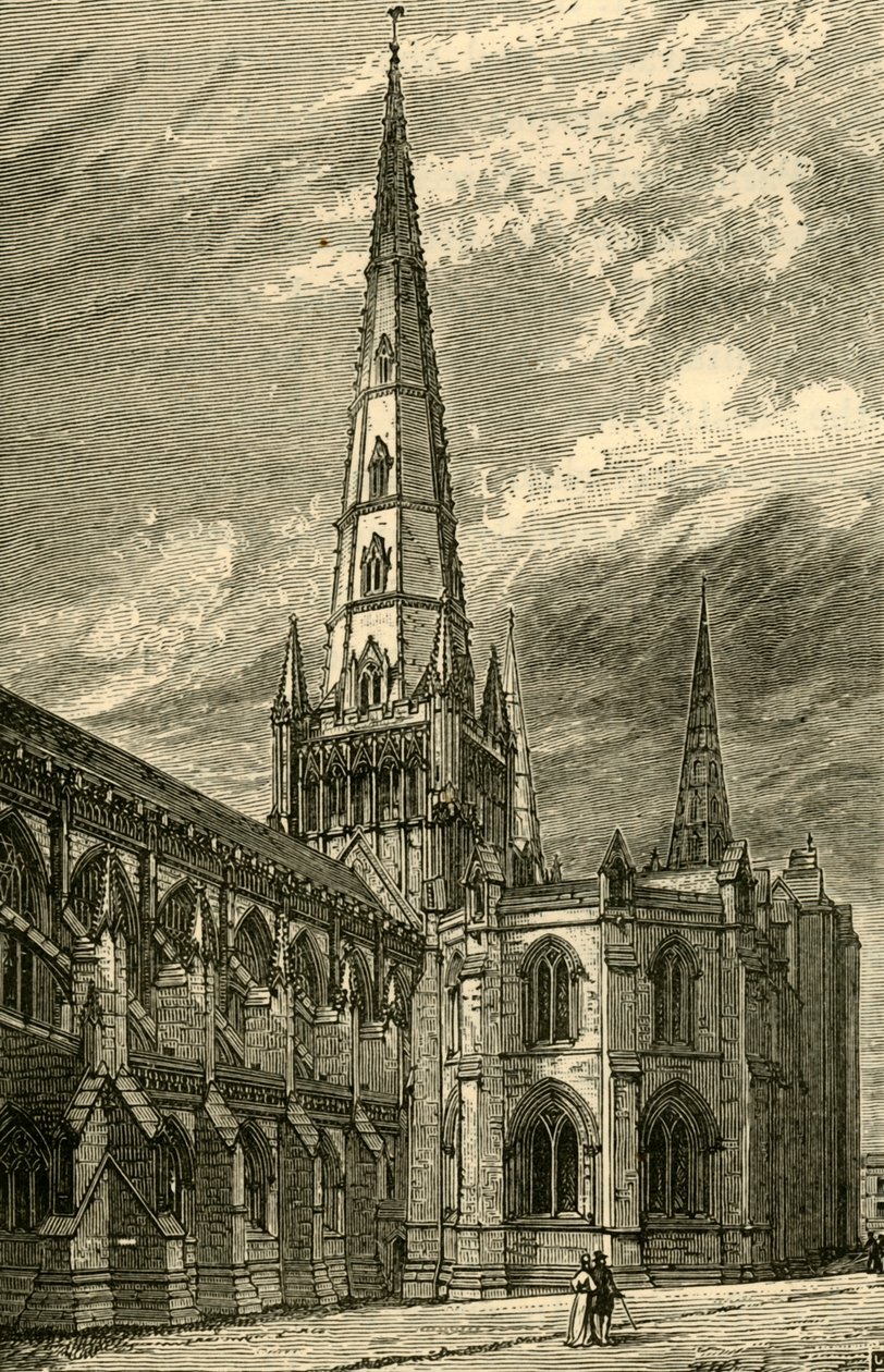 Lichfield katedrális külseje, 1898. alkotó: Unbekannt