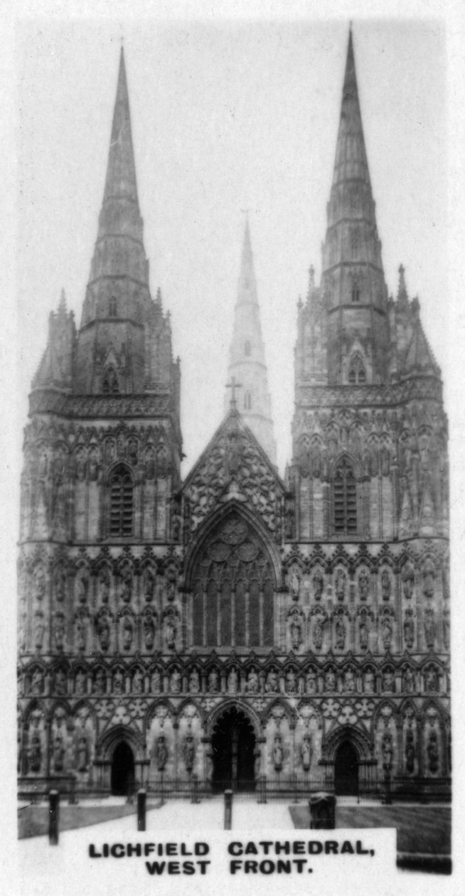 Lichfield katedrális, West Front, Staffordshire, 1920-as évek alkotó: Unbekannt