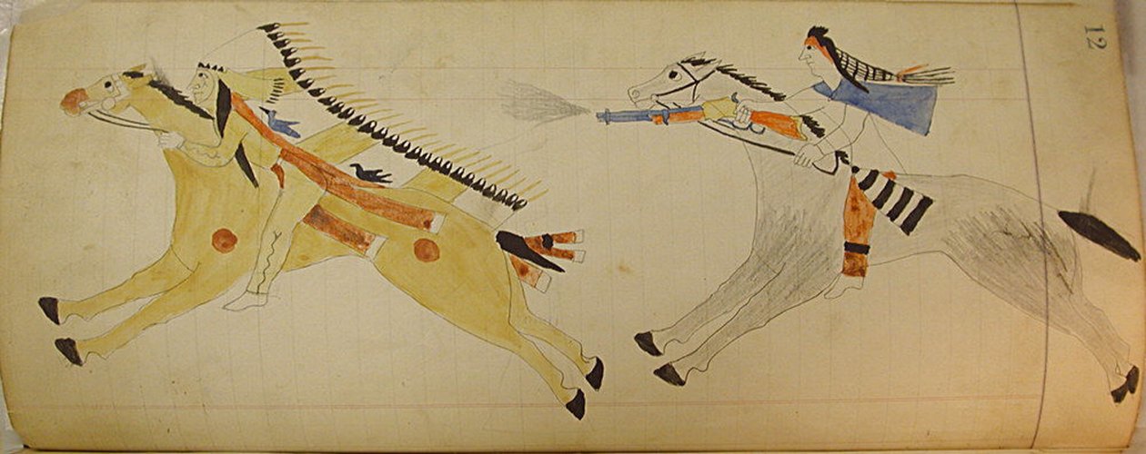 Maffet Ledger: Két lovas indián, kb. 1874-81. alkotó: Unbekannt