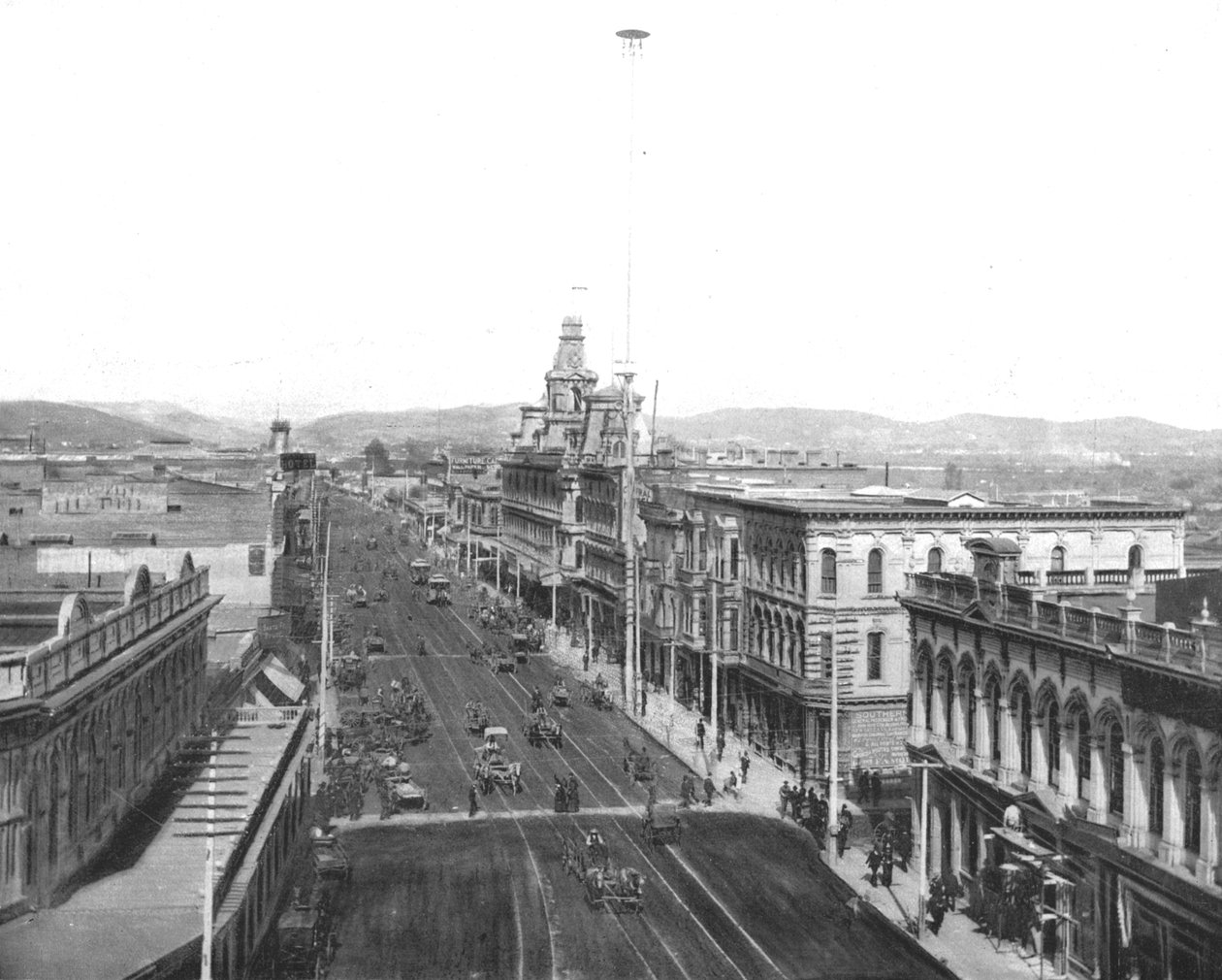 Main Street, Los Angeles, California, USA, 1900. alkotó: Unbekannt