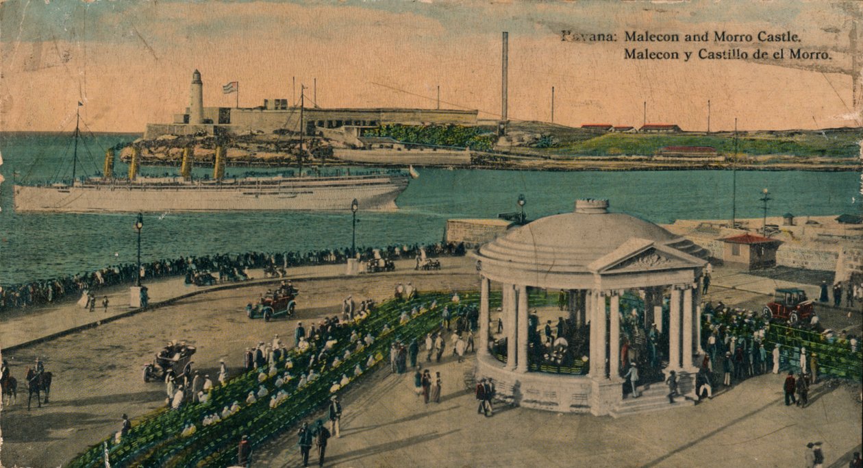 Malecon és Morro kastély, Havanna, Kuba, 1920 alkotó: Unbekannt