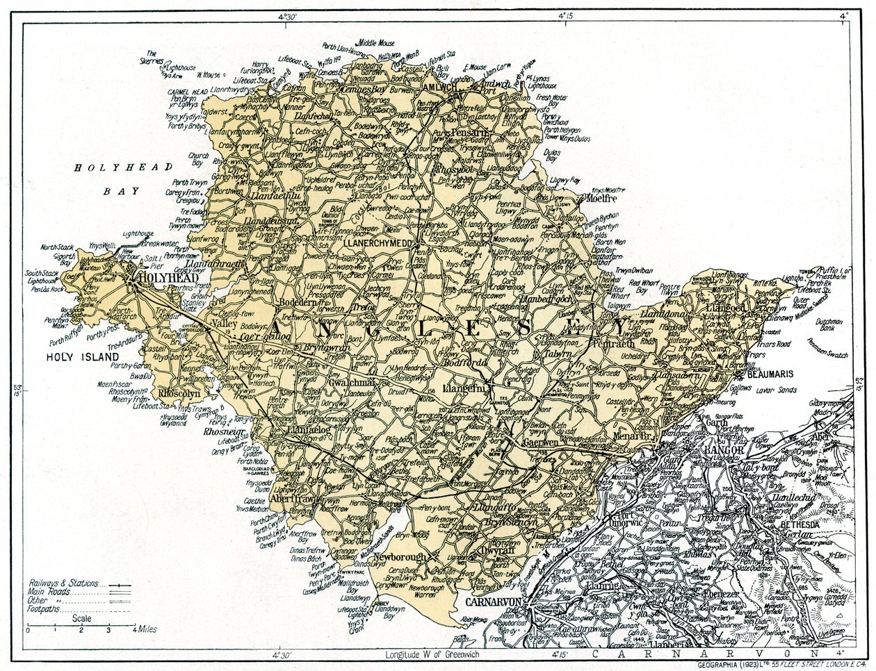 Anglesey térképe, 1924-1926 alkotó: Unbekannt