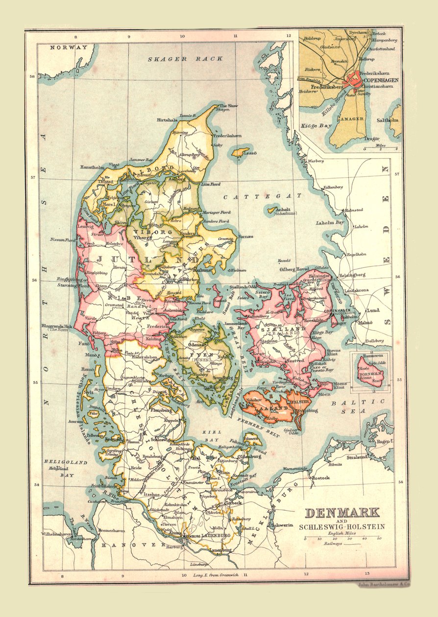 Dánia térképe, 1902. alkotó: Unbekannt