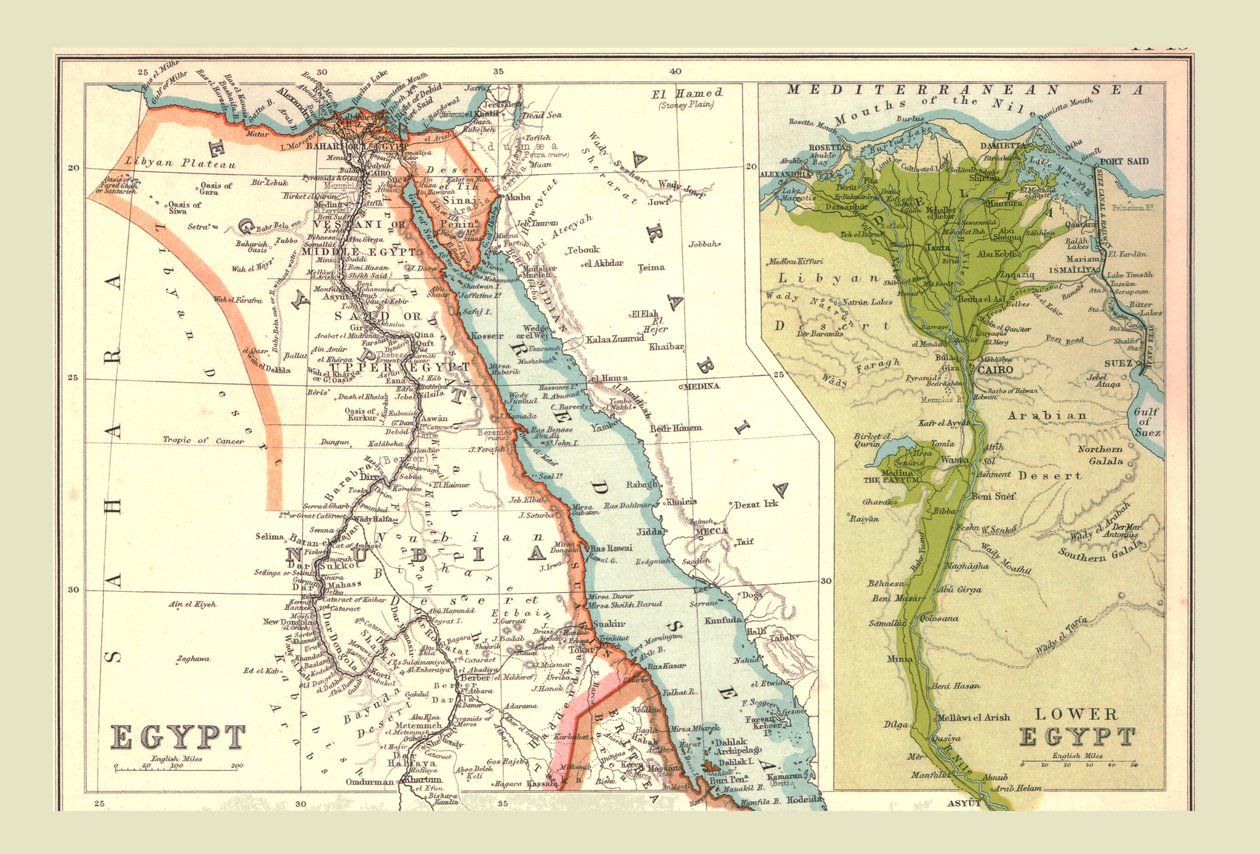 Egyiptom térképe, 1902. alkotó: Unbekannt