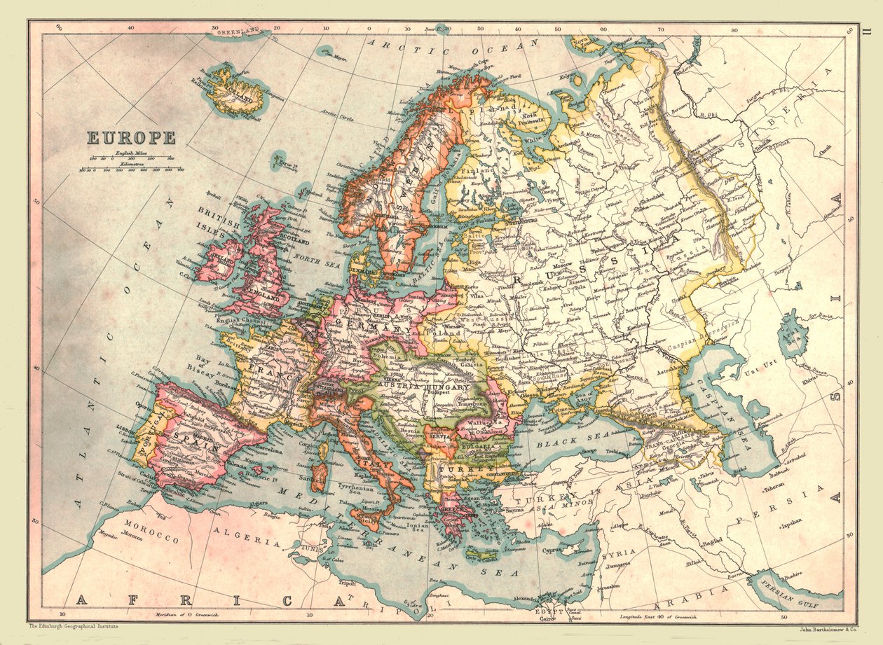 Európa térkép, 1902. alkotó: Unbekannt