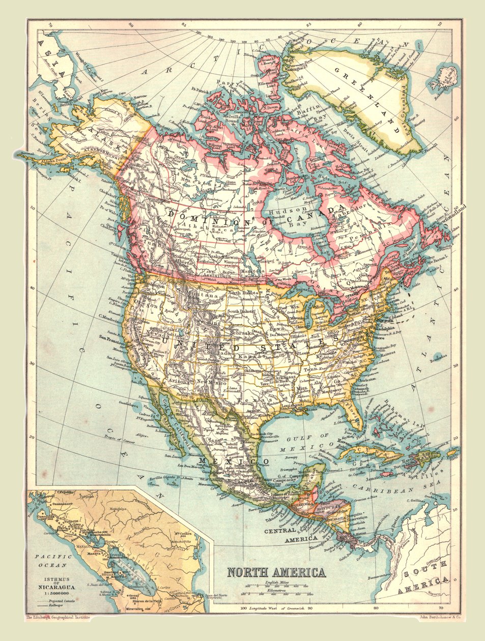 Észak-Amerika térképe, 1902. alkotó: Unbekannt