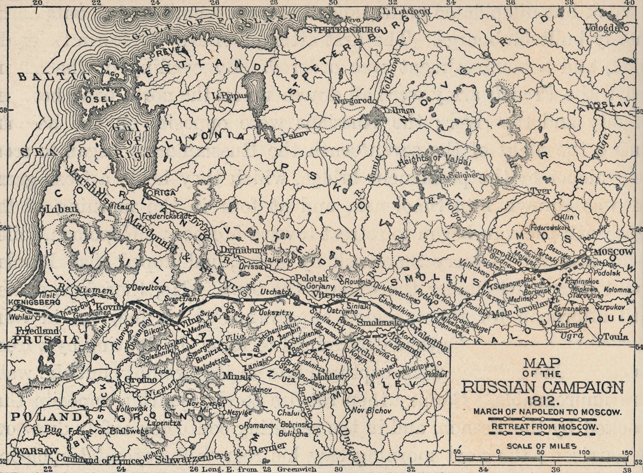 Az orosz hadjárat térképe, 1812, 1896 alkotó: Unbekannt