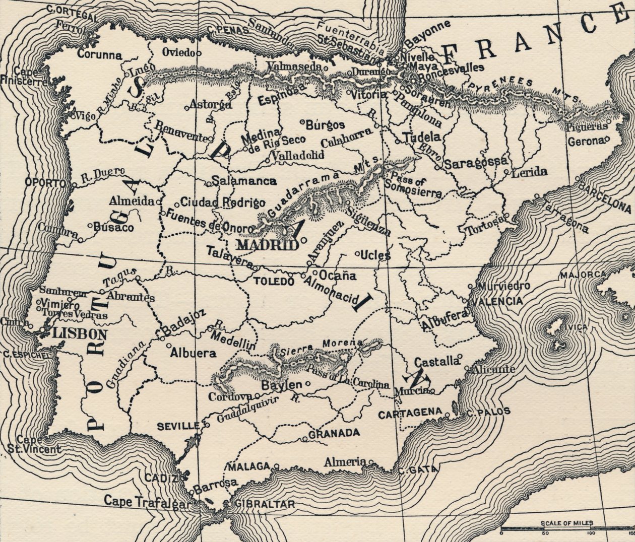 A spanyol hadjárat térképe, c1807-1814, 1896 alkotó: Unbekannt