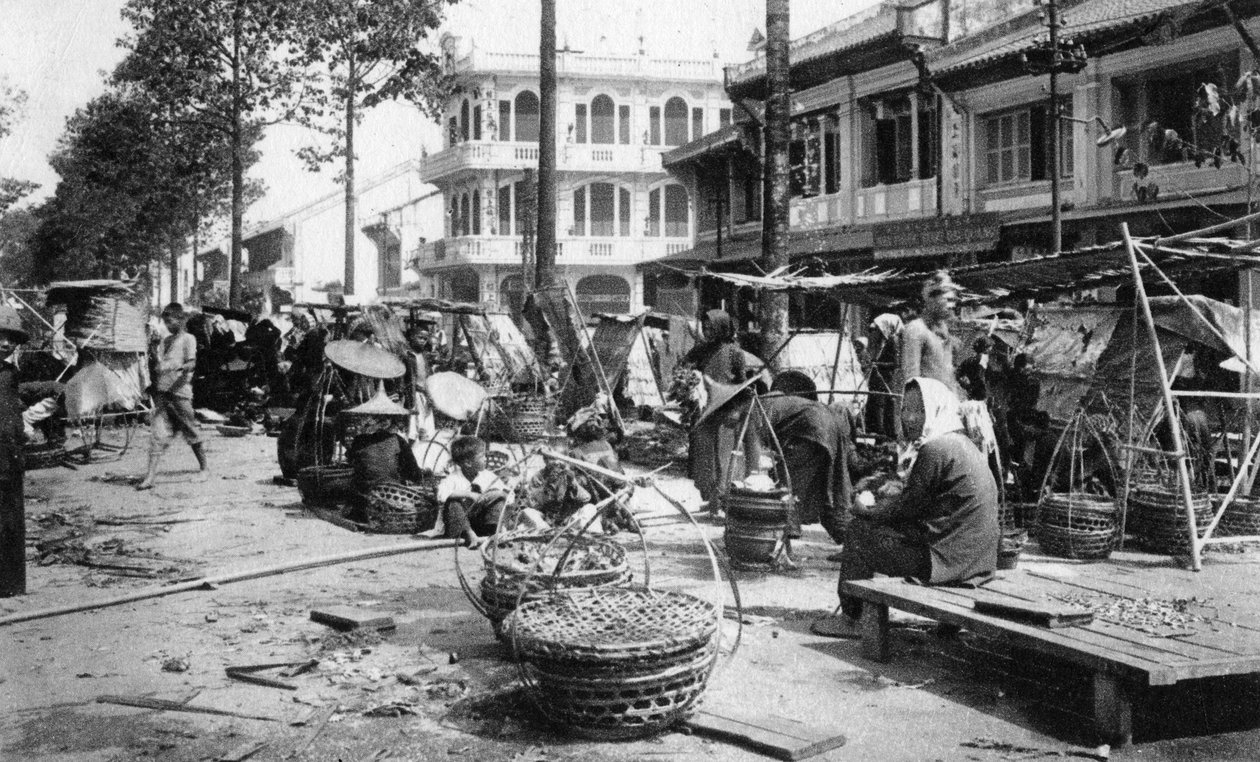 Piac, Cholon, Saigon, Vietnam, XX. század alkotó: Unbekannt