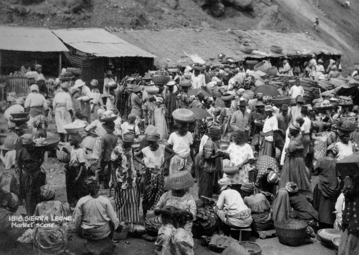 Piaci jelenet, Sierra Leone, XX. század alkotó: Unbekannt