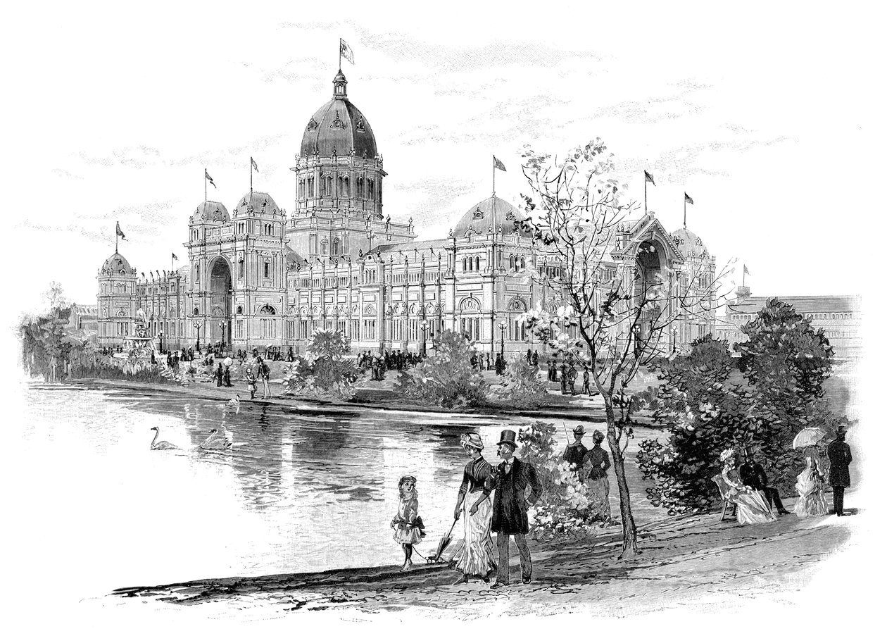 Melbourne Exhibition Building, Victoria, Ausztrália, 1886 alkotó: Unbekannt