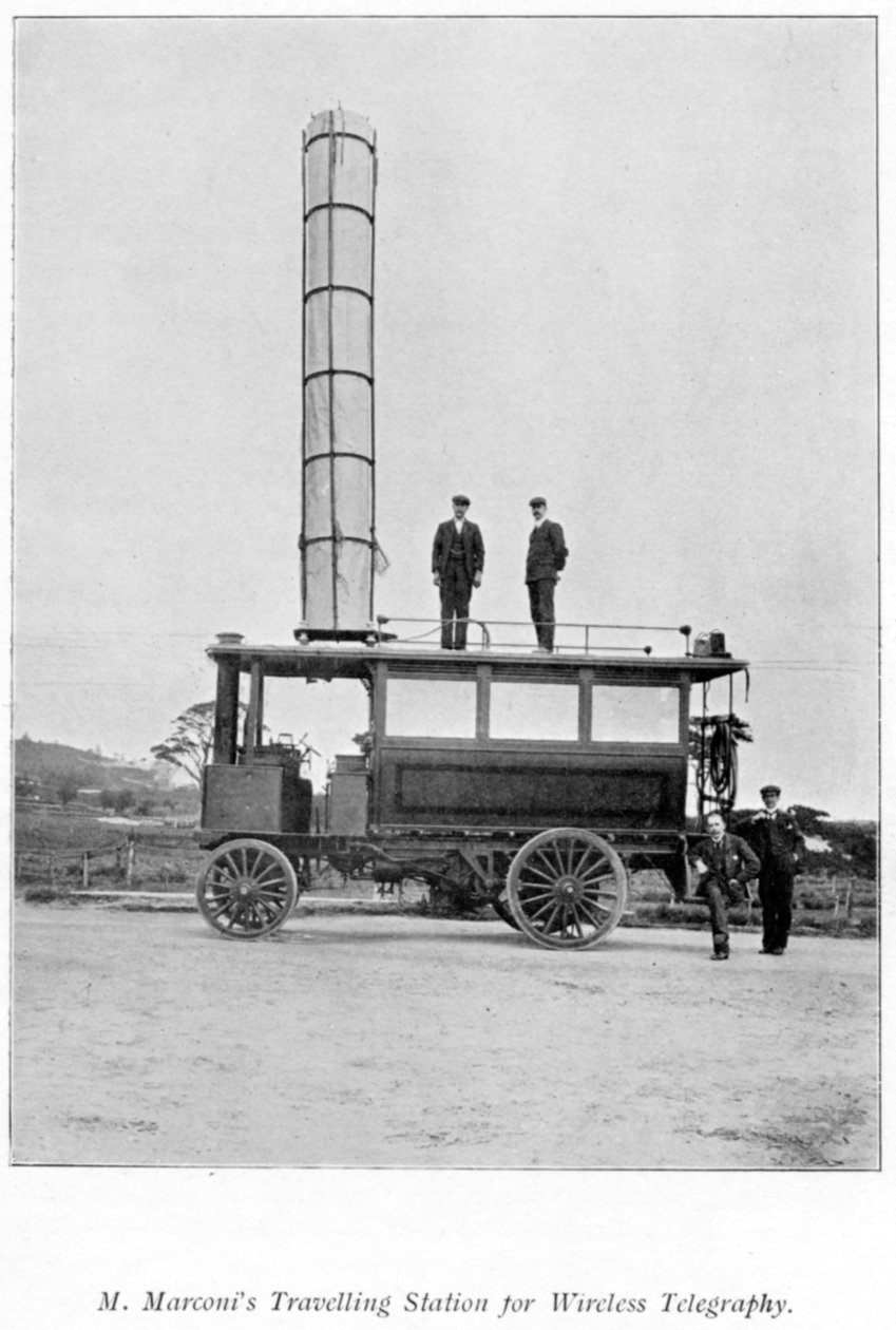 Marconi által használt mobil rádióállomás, 1900 alkotó: Unbekannt