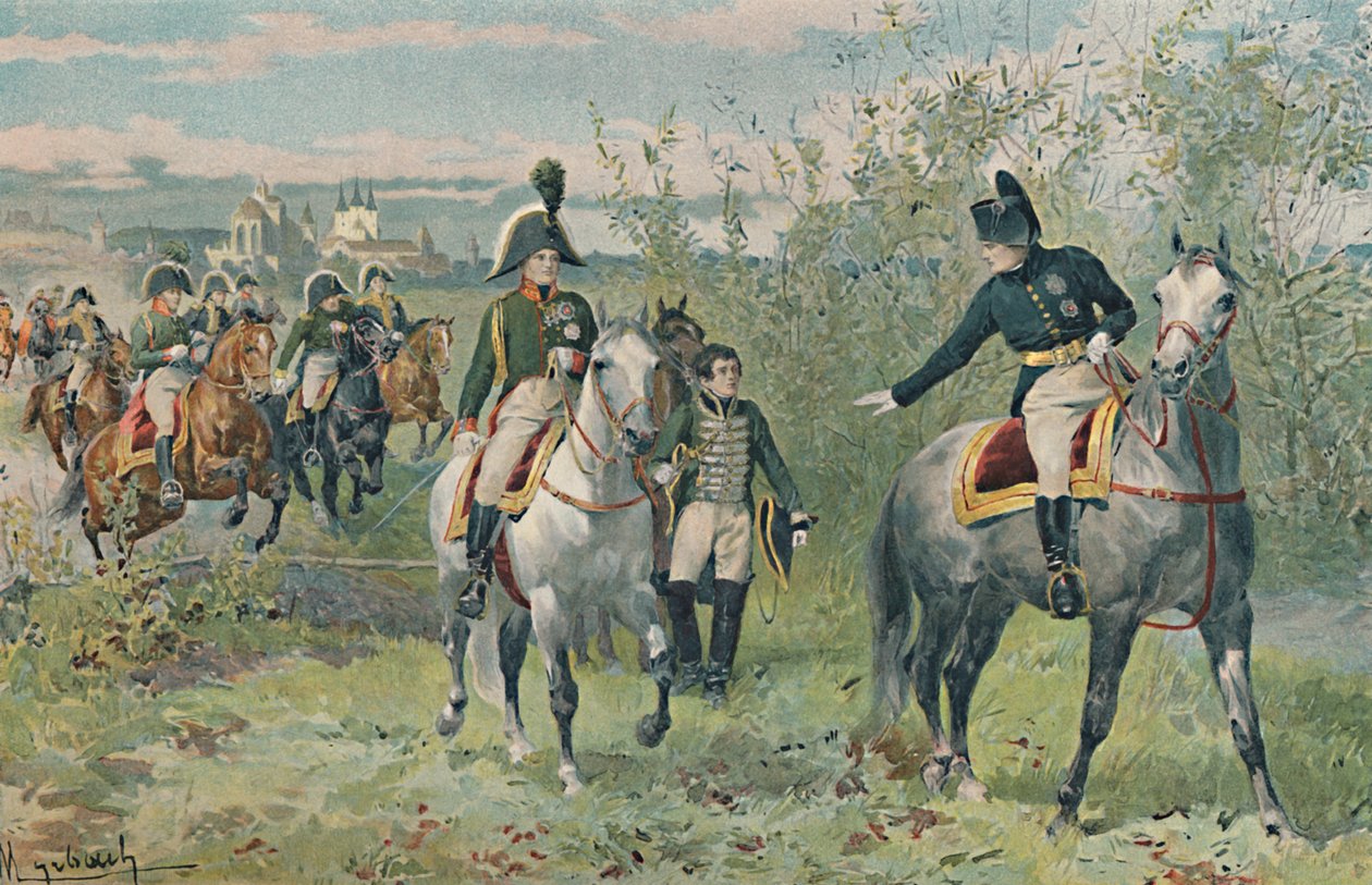 Napóleon és Sándor Erfurtban, 1808, 1896. alkotó: Unbekannt