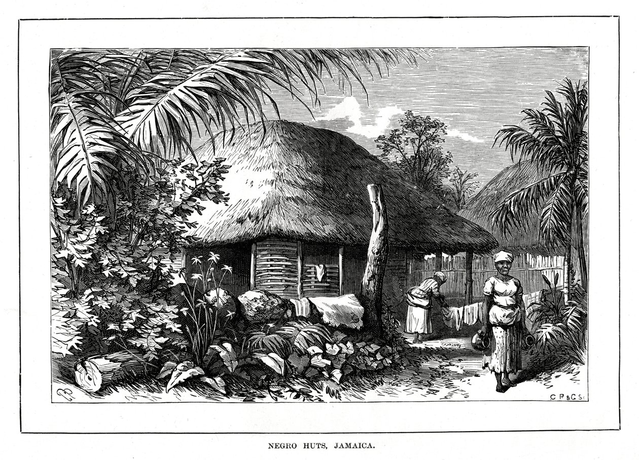 Negro Huts, Jamaica, 19. század alkotó: Unbekannt