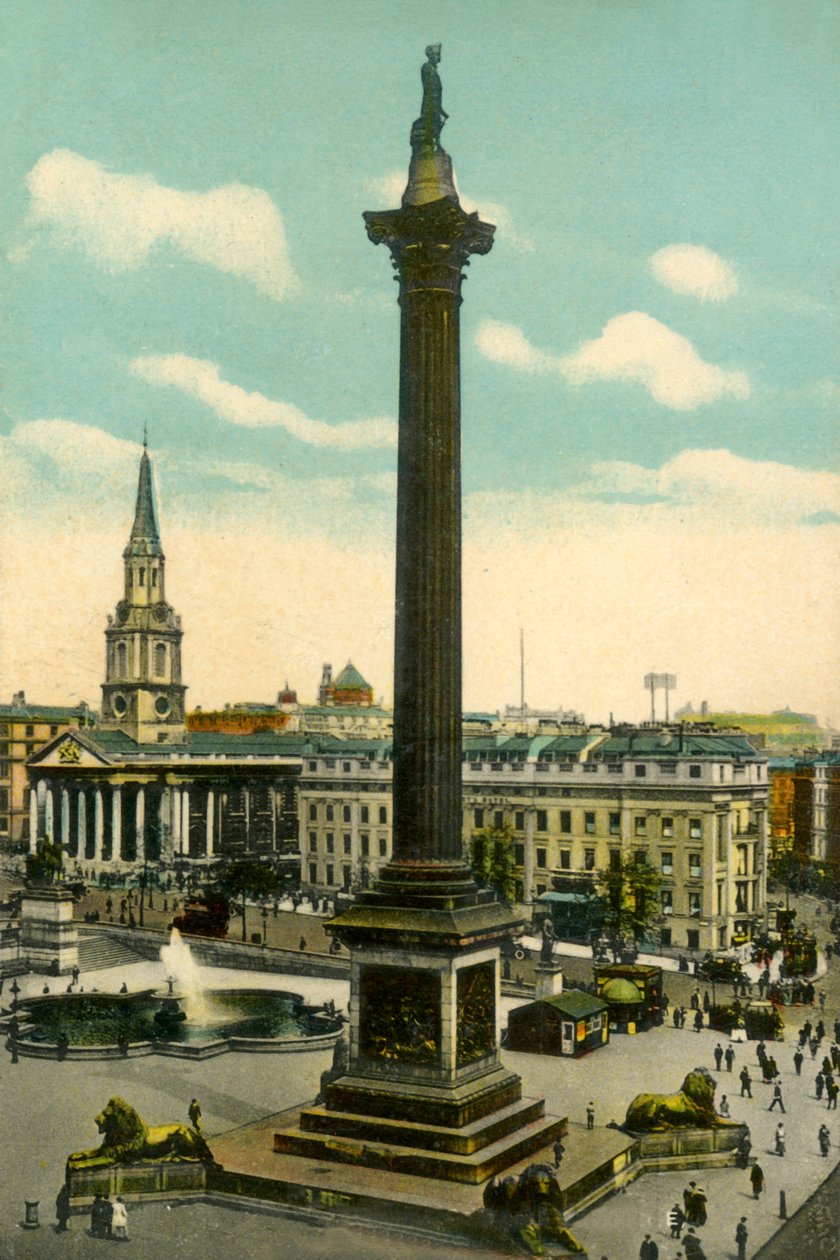 Nelsons-oszlop és Trafalgar Square, London, 1910. alkotó: Unbekannt