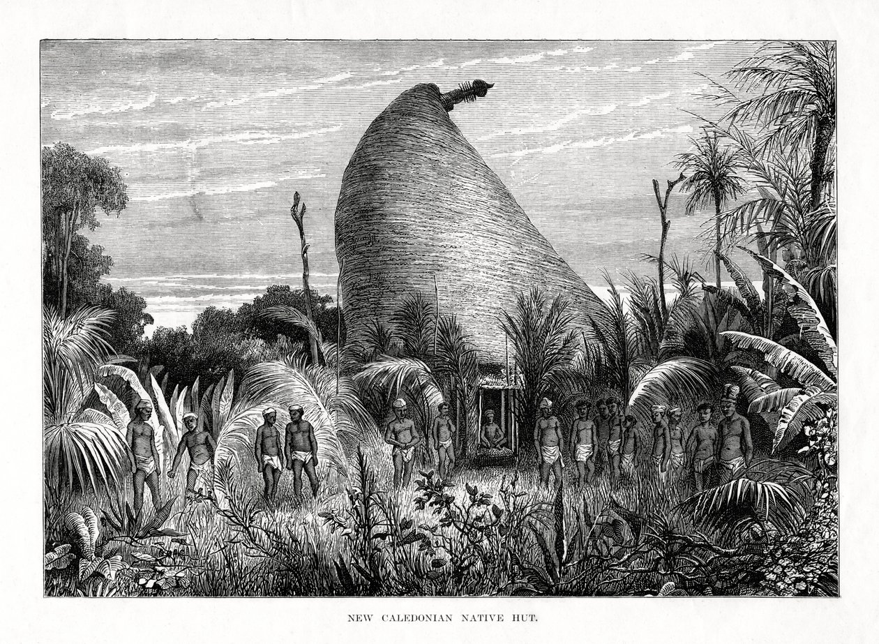 New Caledonian Native Hut, a Csendes-óceán délnyugati részén, 1877 alkotó: Unbekannt
