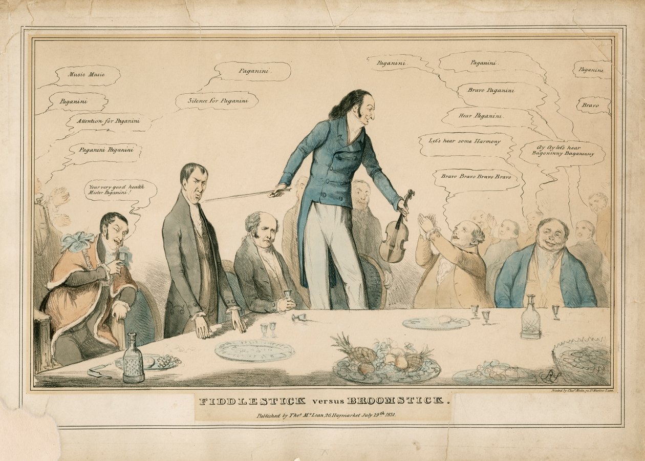 Niccolo Paganini - karikatúra alkotó: Unbekannt