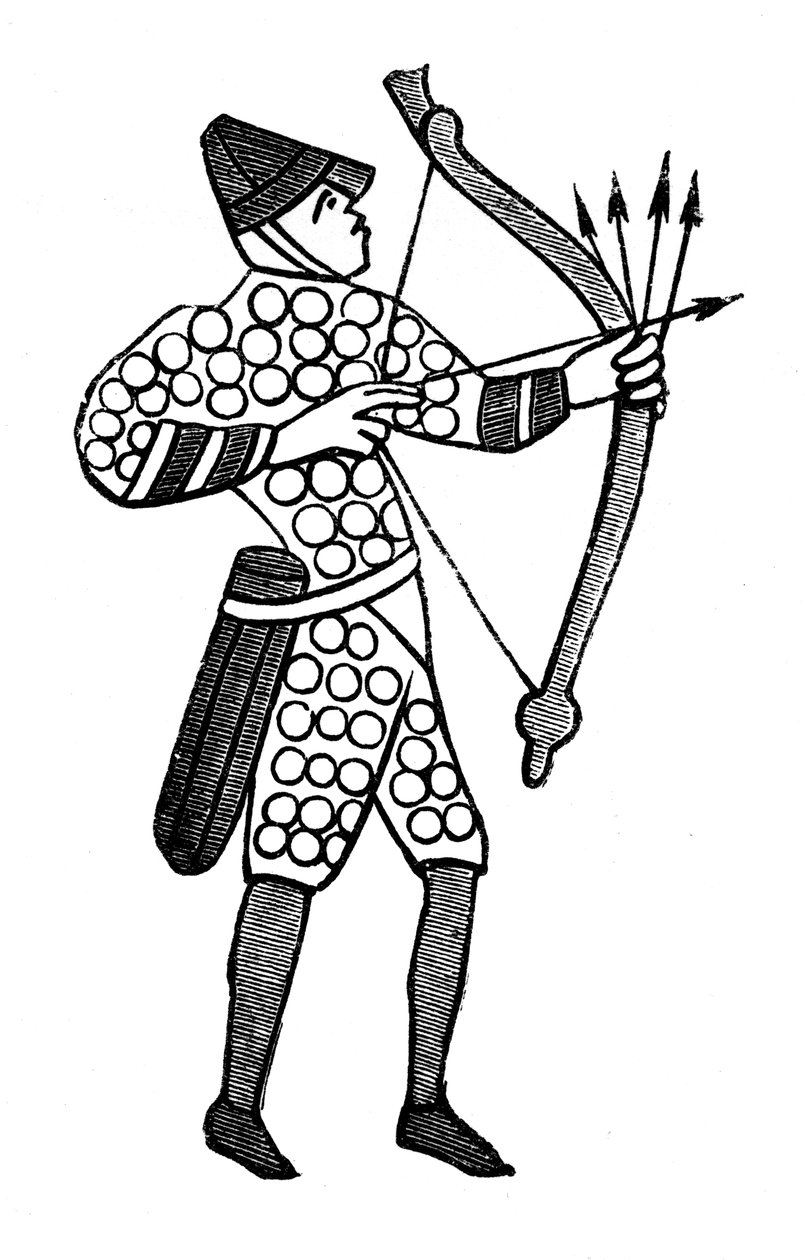 Norman íjász, Bayeux Tapestry, 1070-es évek, 1870 alkotó: Unbekannt