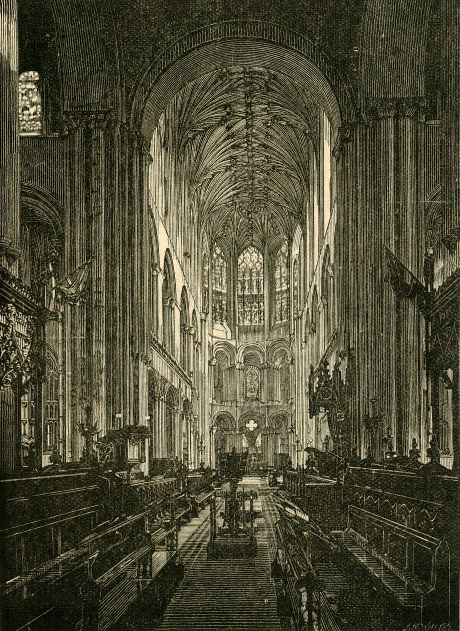 Norwich katedrális. A kórus, Keletre nézve, 1898. alkotó: Unbekannt