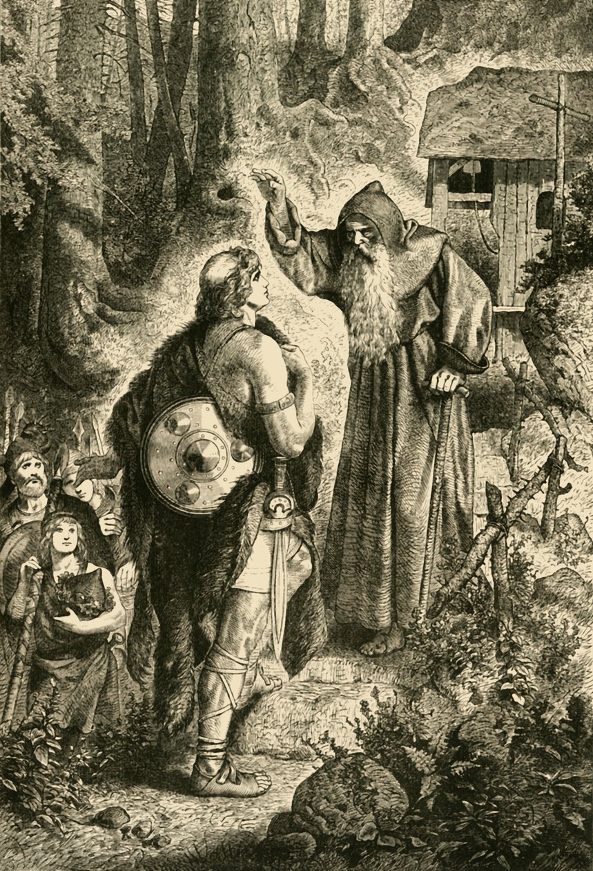 Odoacer és a szerzetes Serverinus, 5. század, 1890. alkotó: Unbekannt