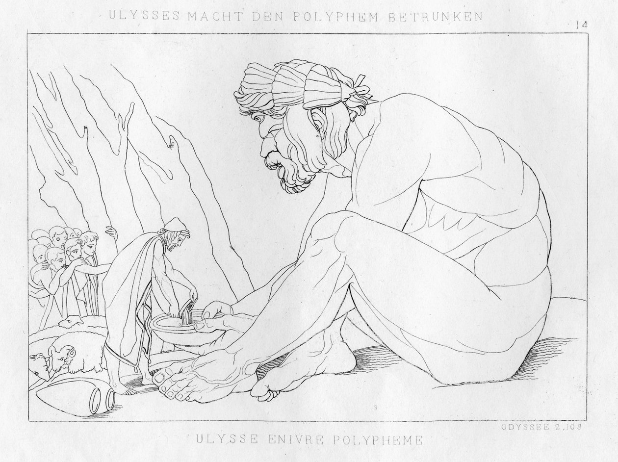 Odüsszeusz iszik Polyfemosszal, a küklopszokkal, 1833 alkotó: Unbekannt