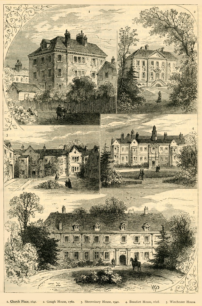Régi kúriák Chelsea-ben, 1876. alkotó: Unbekannt