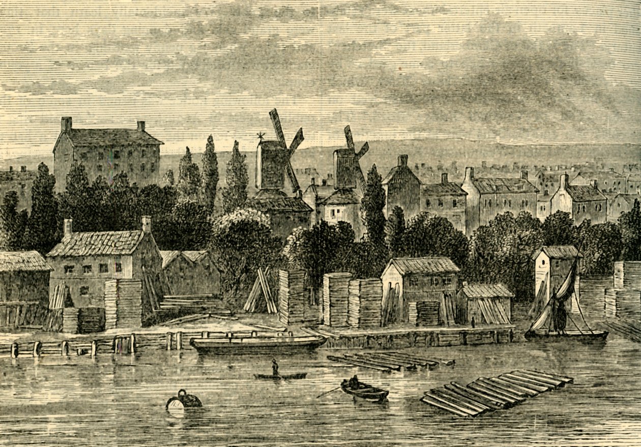 Régi szélmalmok Lambethben, 1750 körül, 1878 körül. alkotó: Unbekannt