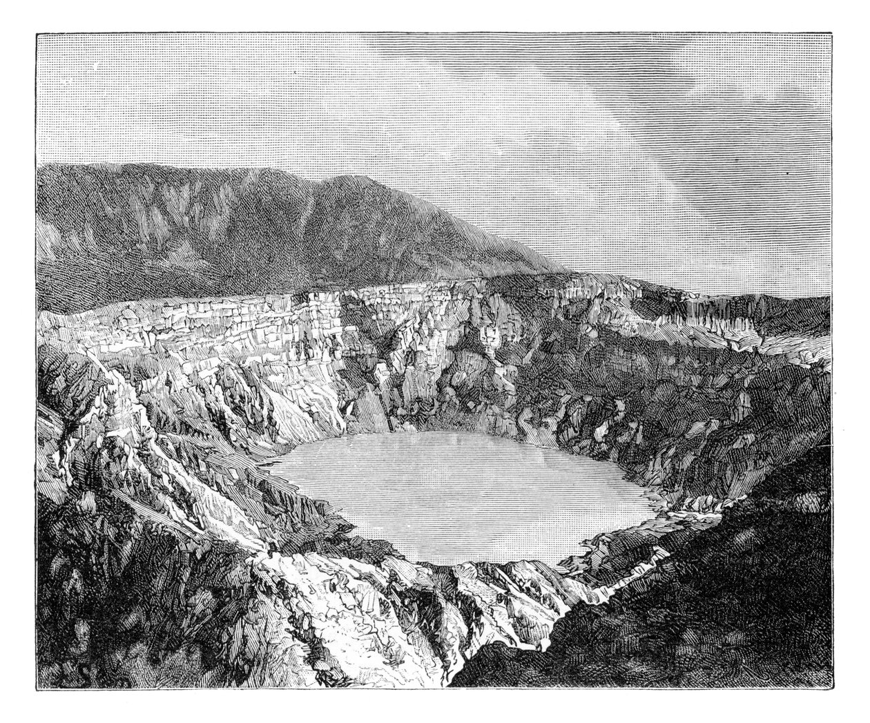 Poas három kráterének egyike, 1890 alkotó: Unbekannt