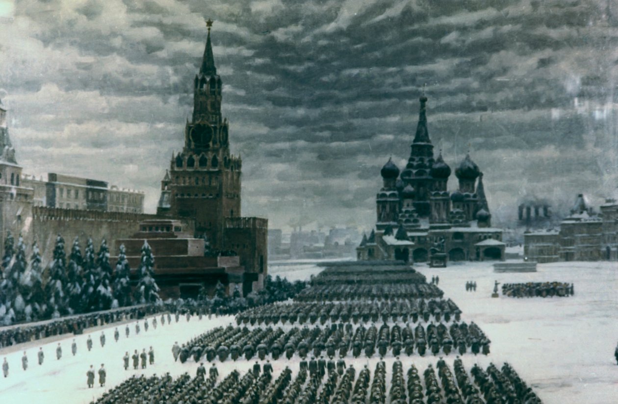 Felvonulás a Vörös téren, 1947. december, Moszkva, Oroszország alkotó: Unbekannt