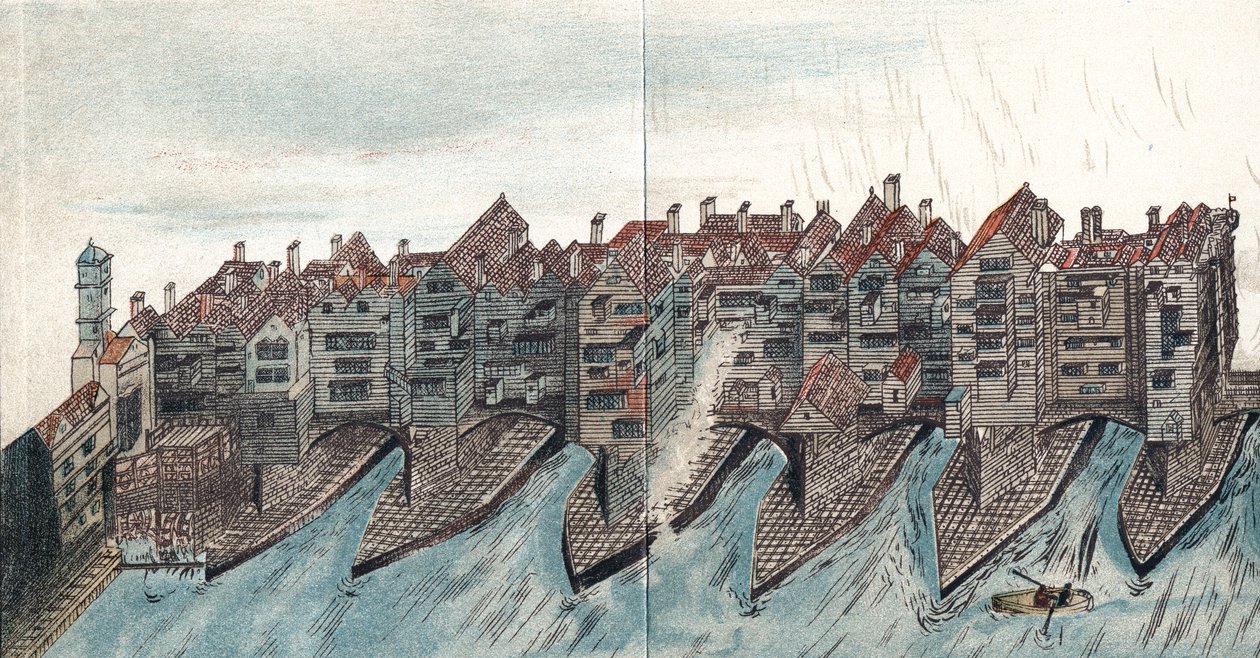 Az Old London Bridge része, c1600 alkotó: Unbekannt