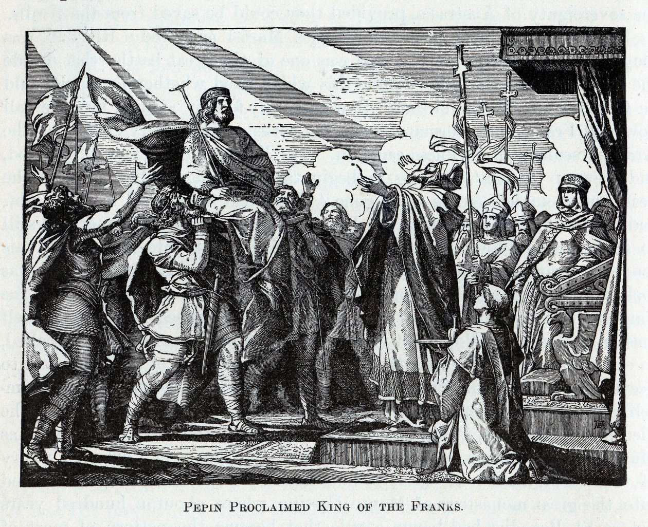 Pepint a frankok királyává kiáltották ki, 1882 alkotó: Unbekannt